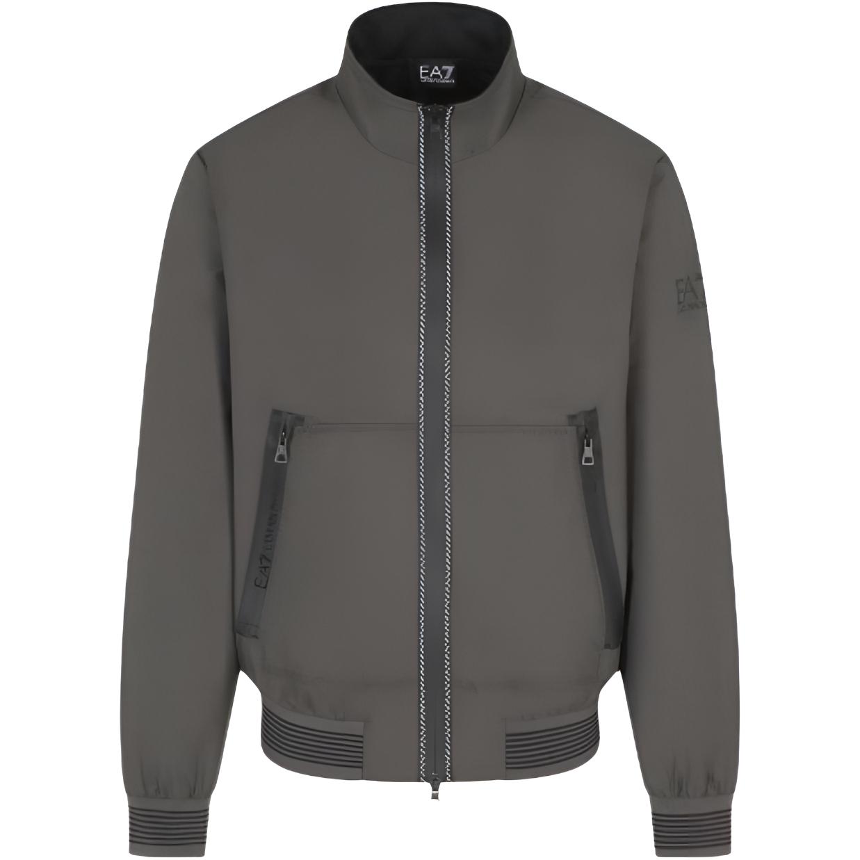 Emporio Armani Gray Zip-Up Stand Collar Jacket 3RPB11-PN27Z-1997