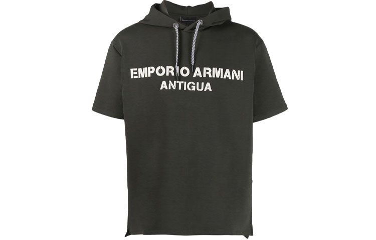Emporio Armani Green Logo Patch Short-Sleeve Hoodie 6K1M63-1JHSZ-0558 圖 2