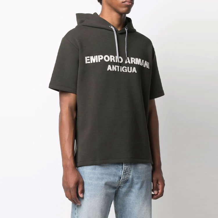 Emporio Armani Green Logo Patch Short-Sleeve Hoodie 6K1M63-1JHSZ-0558 圖 5