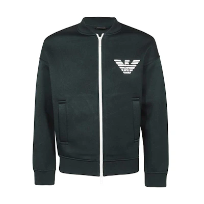 Emporio Armani Green Logo Print Zip-Up Casual Jacket 6L1MM3-1JUWZ-0586