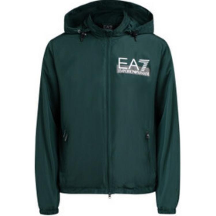 Emporio Armani Green Logo Print Zip-Up Hooded Jacket 6GPB31-PN28Z-1860