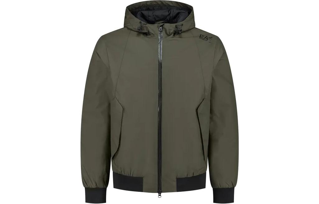 Emporio Armani Green Solid Logo Hooded Jacket 6LPB08-PN27Z-1866