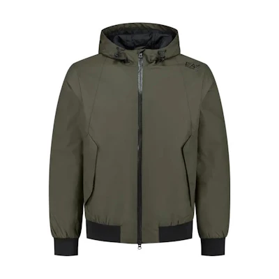 Emporio Armani Green Solid Logo Hooded Jacket 6LPB08-PN27Z-1866