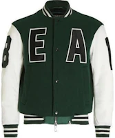 Emporio Armani Green Striped Letter V-Neck Single-Breasted Jacket 3L1B61-1NDYZ-0572 Emporio Armani Green Striped Letter V-Neck Single-Breasted Jacket 3L1B61-1NDYZ-0572