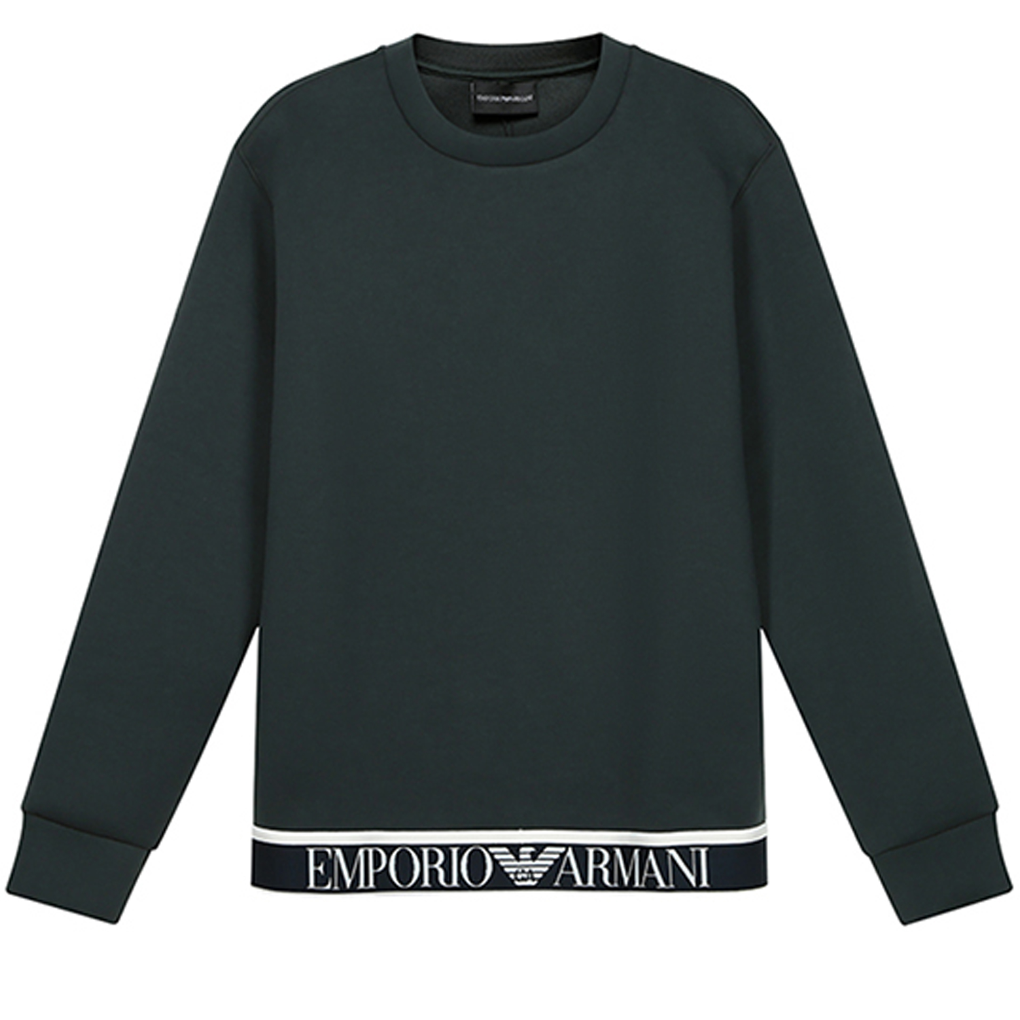Emporio Armani Green Sweatshirt with Hem Logo Design 6H1M83-1JDSZ-0564