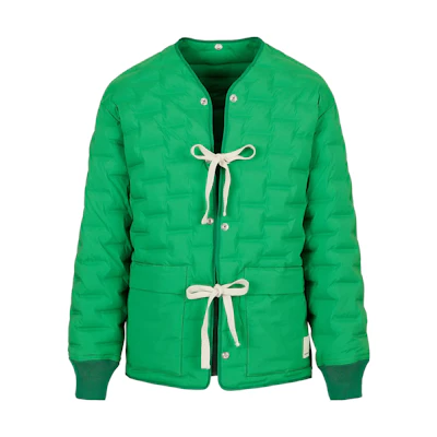 Emporio Armani Green Tie-Waist Pleated Down Jacket 3R1B9B1-NX8Z1-0538