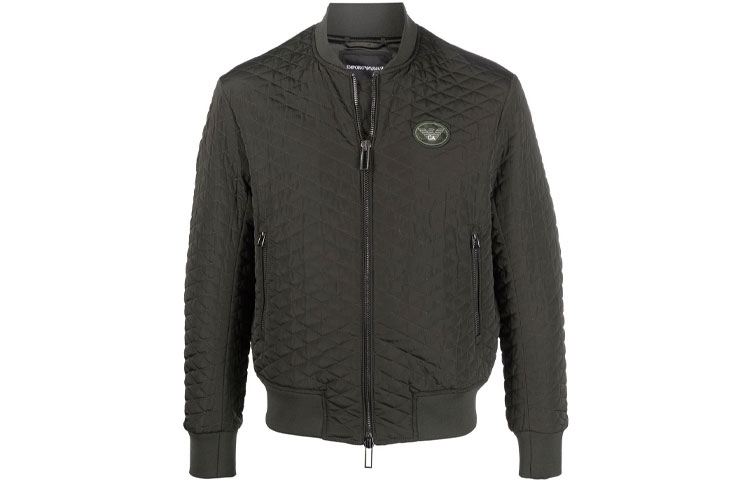 Emporio Armani Green Zip-Up Jacket with Logo Design 6K1B76-1NTRZ-0558