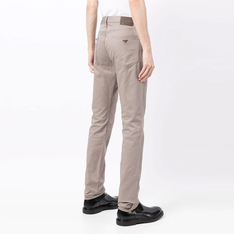 Details for 安普里奥·阿玛尼灰米色中腰直筒休闲裤. 8N1J06-1NJ9Z-0144