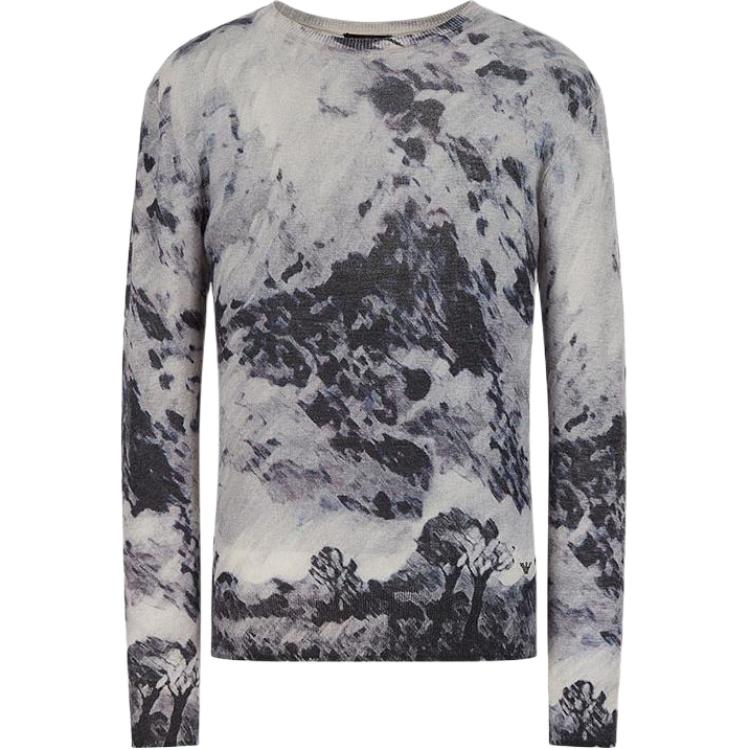 Emporio Armani Grey Cashmere Digital Print Sweatshirt 6K1MY51MF5Z1F907