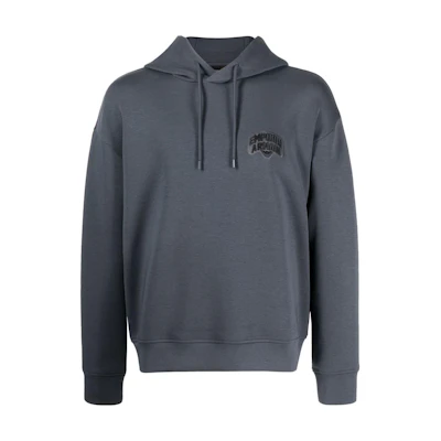 Emporio Armani Grey Hoodie with Embroidered Lettering 3R1MBG-1JHSZ-0931