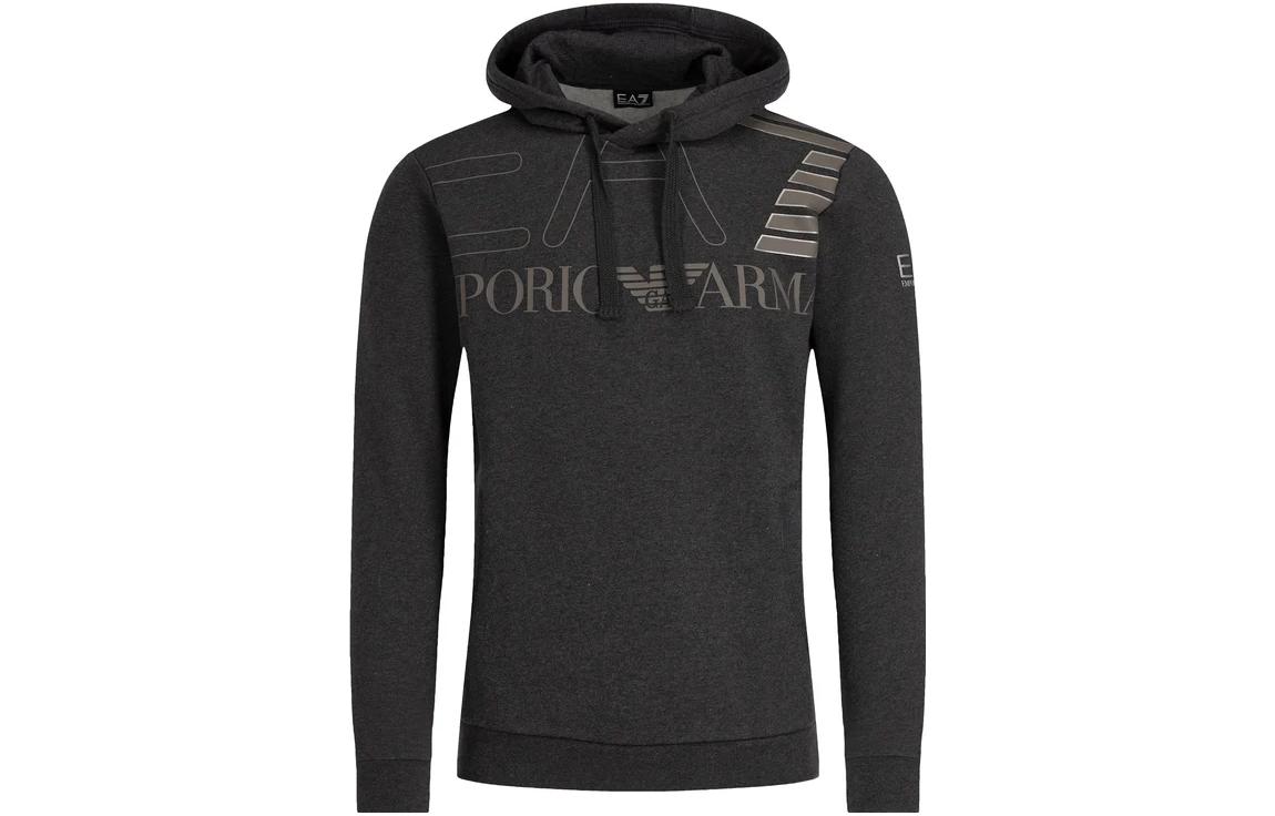 Emporio Armani Grey Hoodie with Letter Print 6GPM30-PJ07Z-3909