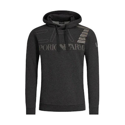 Emporio Armani Grey Hoodie with Letter Print 6GPM30-PJ07Z-3909