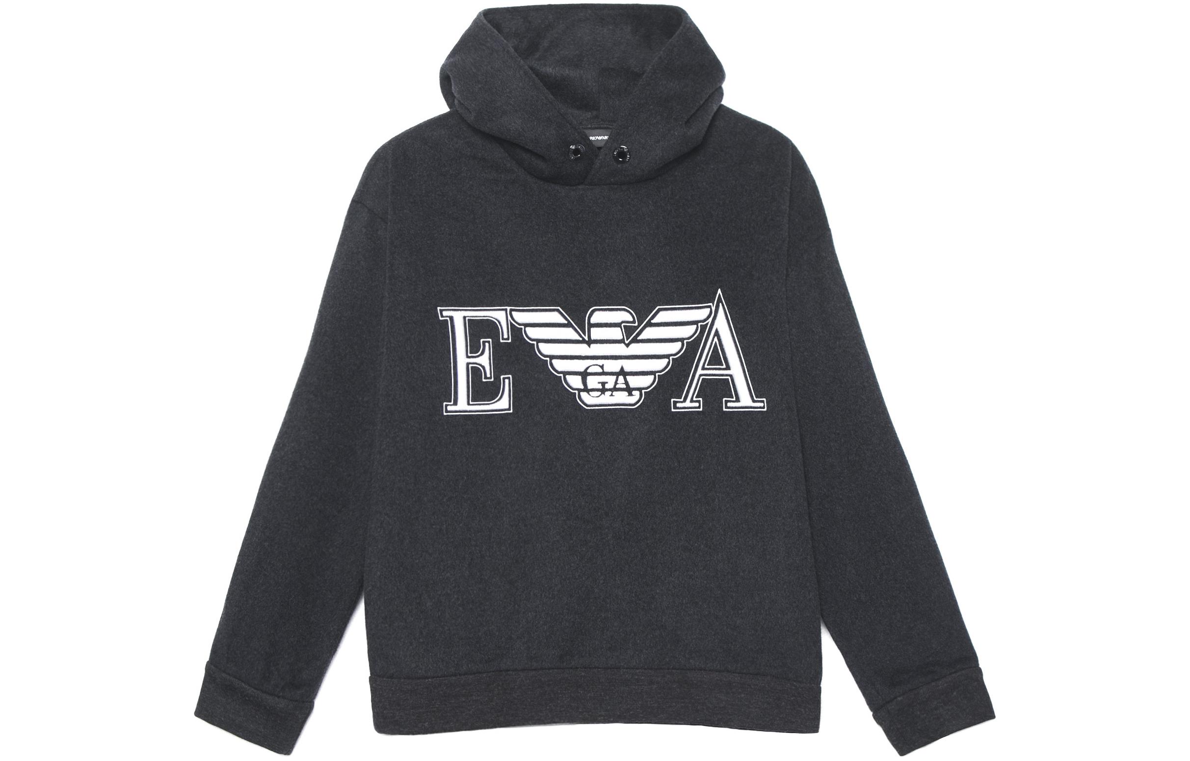 Emporio Armani Grey Logo Embroidered Hoodie Sweatshirt 6H1M81-1NXQZ-0664 圖 2