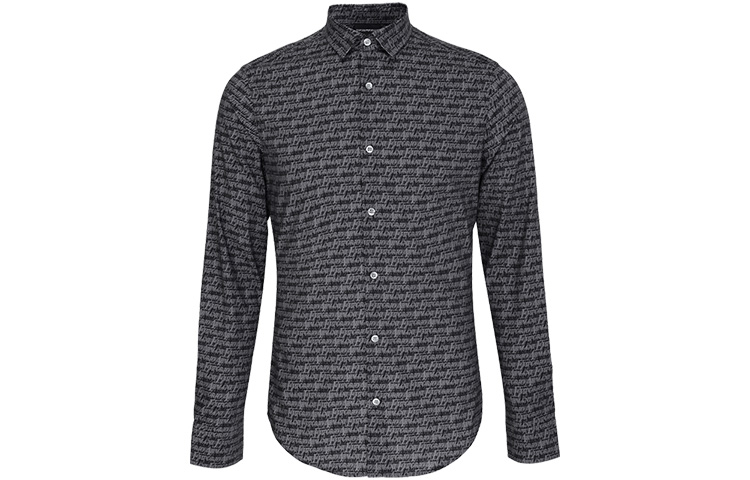 Order Emporio Armani Kemeja Lengan Panjang Abu-Abu dengan Desain Fashion. 6H1C09-1NC2Z-F618