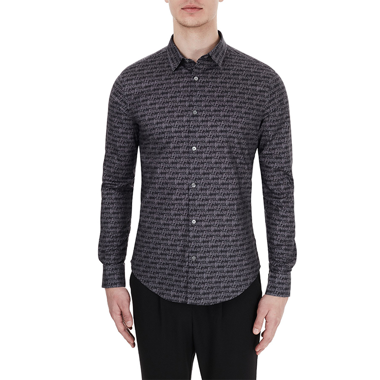 Details for Emporio Armani Kemeja Lengan Panjang Abu-Abu dengan Desain Fashion. 6H1C09-1NC2Z-F618