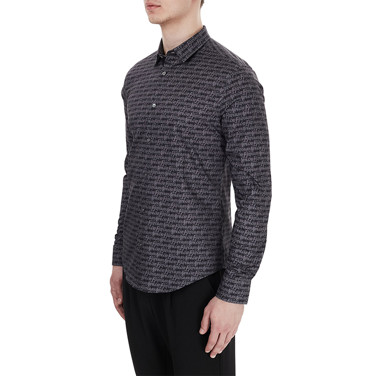 Sizing Emporio Armani Kemeja Lengan Panjang Abu-Abu dengan Desain Fashion. 6H1C09-1NC2Z-F618