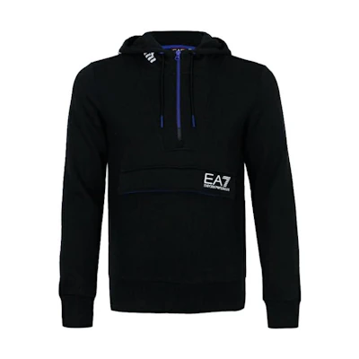Emporio Armani Half-Zip Logo Hoodie Black Pullover 6GPM22-PJ07Z-1200