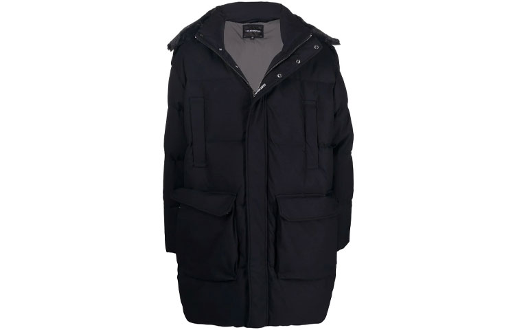 Order Emporio Armani Jaket Puffer Penutup Tersembunyi Biru Navy. 6K1L77-1NYJZ-0920