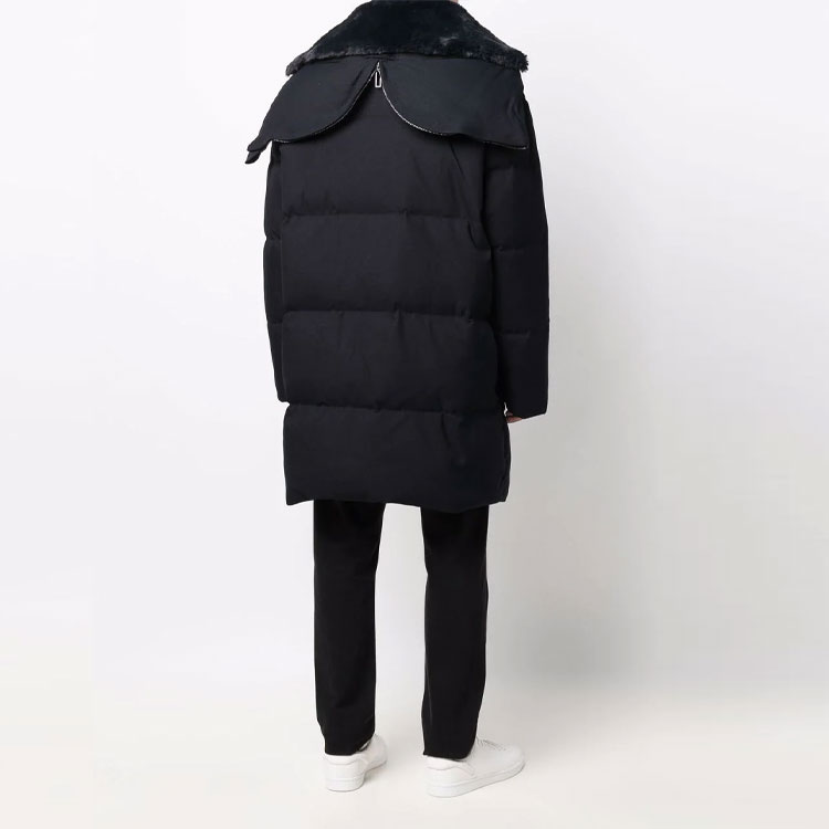 Shop Emporio Armani Jaket Puffer Penutup Tersembunyi Biru Navy. 6K1L77-1NYJZ-0920