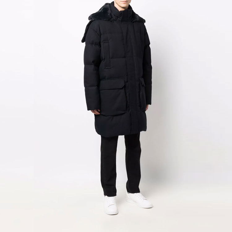 Purchase Emporio Armani Jaket Puffer Penutup Tersembunyi Biru Navy. 6K1L77-1NYJZ-0920