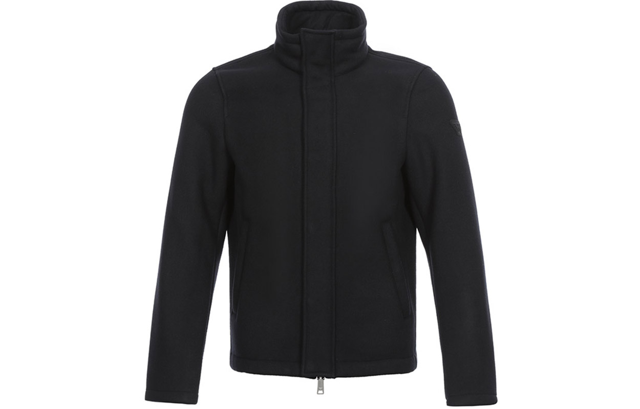 Emporio Armani High-Neck Jacket Blended Fabric Navy Blue 6Z1B64-1NUKZ-0939