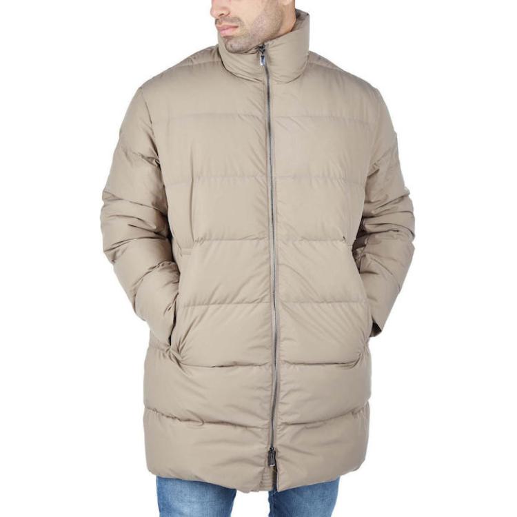 Emporio Armani High-Neck Khaki Zip-Up Long-Sleeve Jacket 8N1LA5-1NLRZ-0137