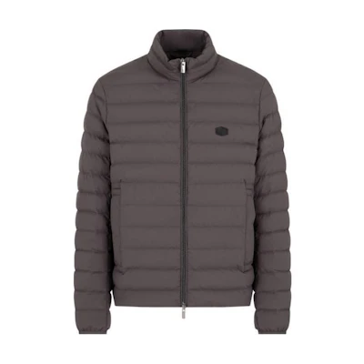 Emporio Armani High-Neck Zip-Up Jacket in Dark Gray 8N1BQ2-1NLRZ-0842