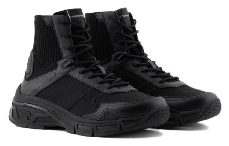 Lookbook Emporio Armani High-Top 'Black Comfort' Hitam Nyaman X4Z124XN947A083