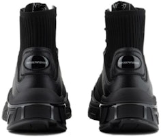 EMPORIO ARMANI阿瑪尼 織物 圓頭舒適 百搭潮流 高幫 生活休閒鞋 男款 黑色 Shop EMPORIO ARMANI阿瑪尼 織物 圓頭舒適 百搭潮流 高幫 生活休閒鞋 男款 黑色