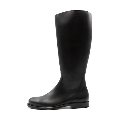 Emporio Armani High-Top Leather Boots 'Black'