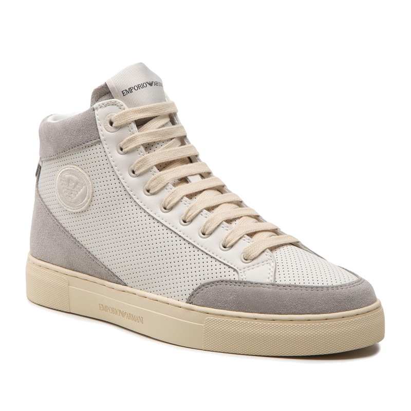 Emporio Armani High-Top Sneaker 'White Grey Eagle' 圖 2