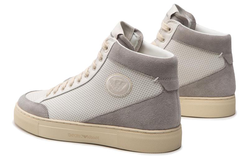 Emporio Armani High-Top Sneaker 'White Grey Eagle' 圖 3