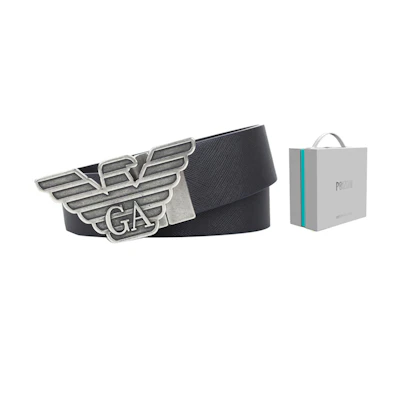 Emporio Armani Interchangeable Buckle Leather Belt Men Deep Blue Y4S270YLP4X-88017