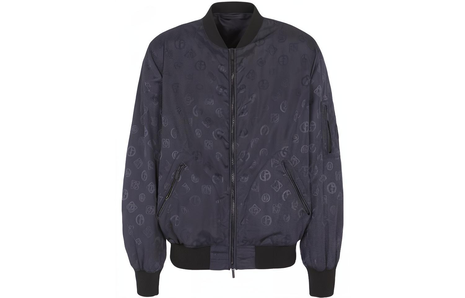 Emporio Armani Jacquard Logo Jacket Navy Blue 3SGOB094T-03UJ1-FBVN