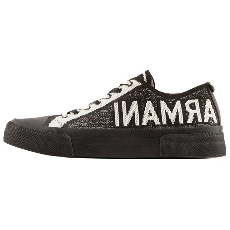 Emporio Armani Jacquard Logo Low-Top Sneakers Black X4X618XN779N814