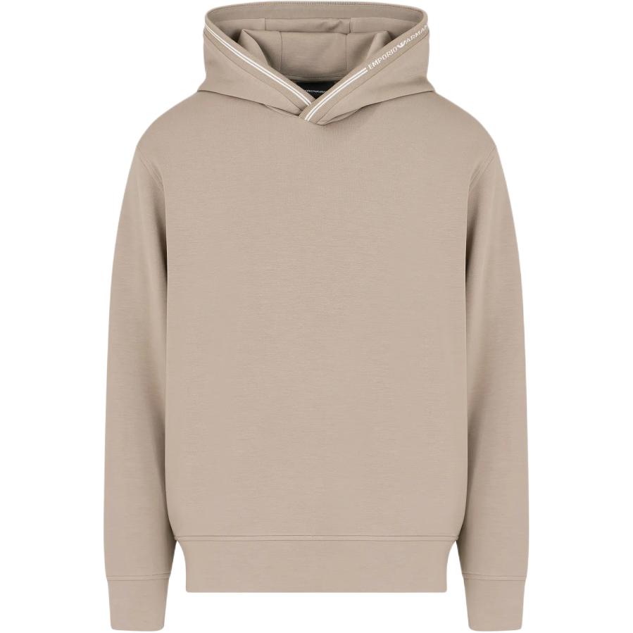 Emporio Armani Khaki Hoodie with Logo Trim FW24 6D1M99-1JRRZ-0144