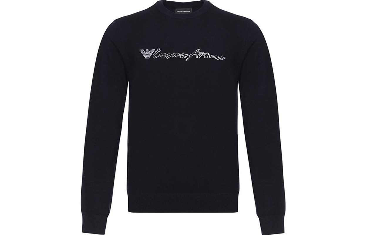 Order EMPORIO ARMANI 藏青色针织毛衣带品牌标志 3Z1MYI-1MPQZ-0924