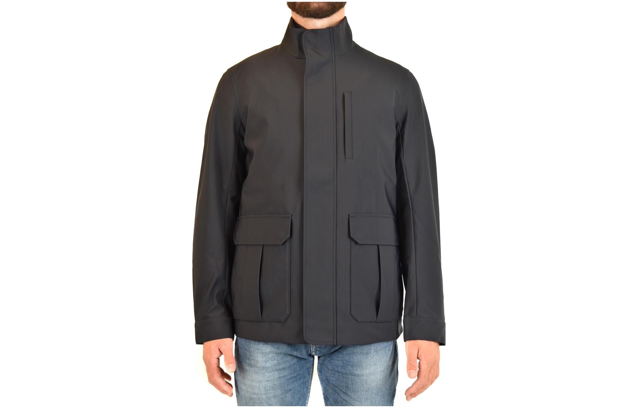 Emporio Armani Layered Full-Zip Jacket in Solid Grey 8N1BE8-1NZAZ-0920