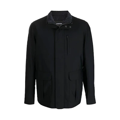 Emporio Armani Layered Zip Jacket in Solid Black 8N1BE8-1NZAZ-999