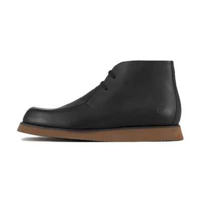Emporio Armani Leather Ankle Boot 'Black Drawstring Round Toe'