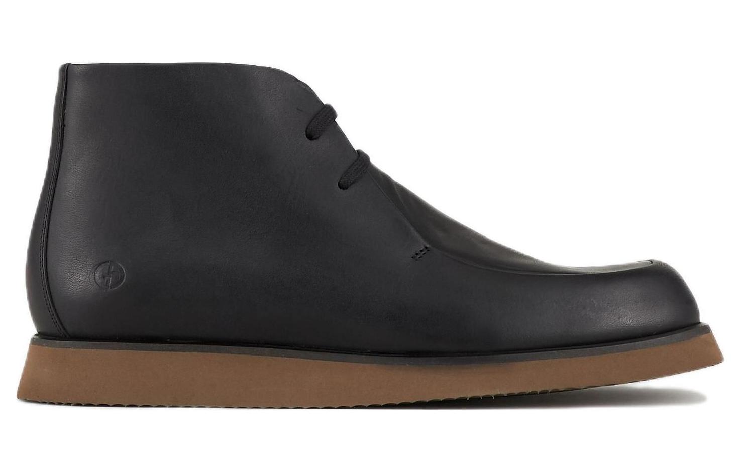 Order Emporio Armani Leather Ankle Boot 'Black Drawstring Round Toe' X2M344XF642100002