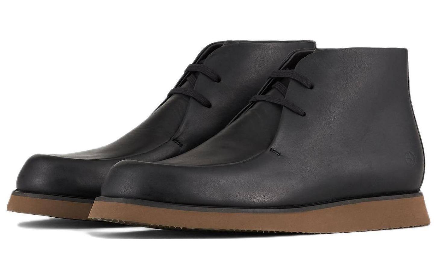 Lookbook Emporio Armani Leather Ankle Boot 'Black Drawstring Round Toe' X2M344XF642100002