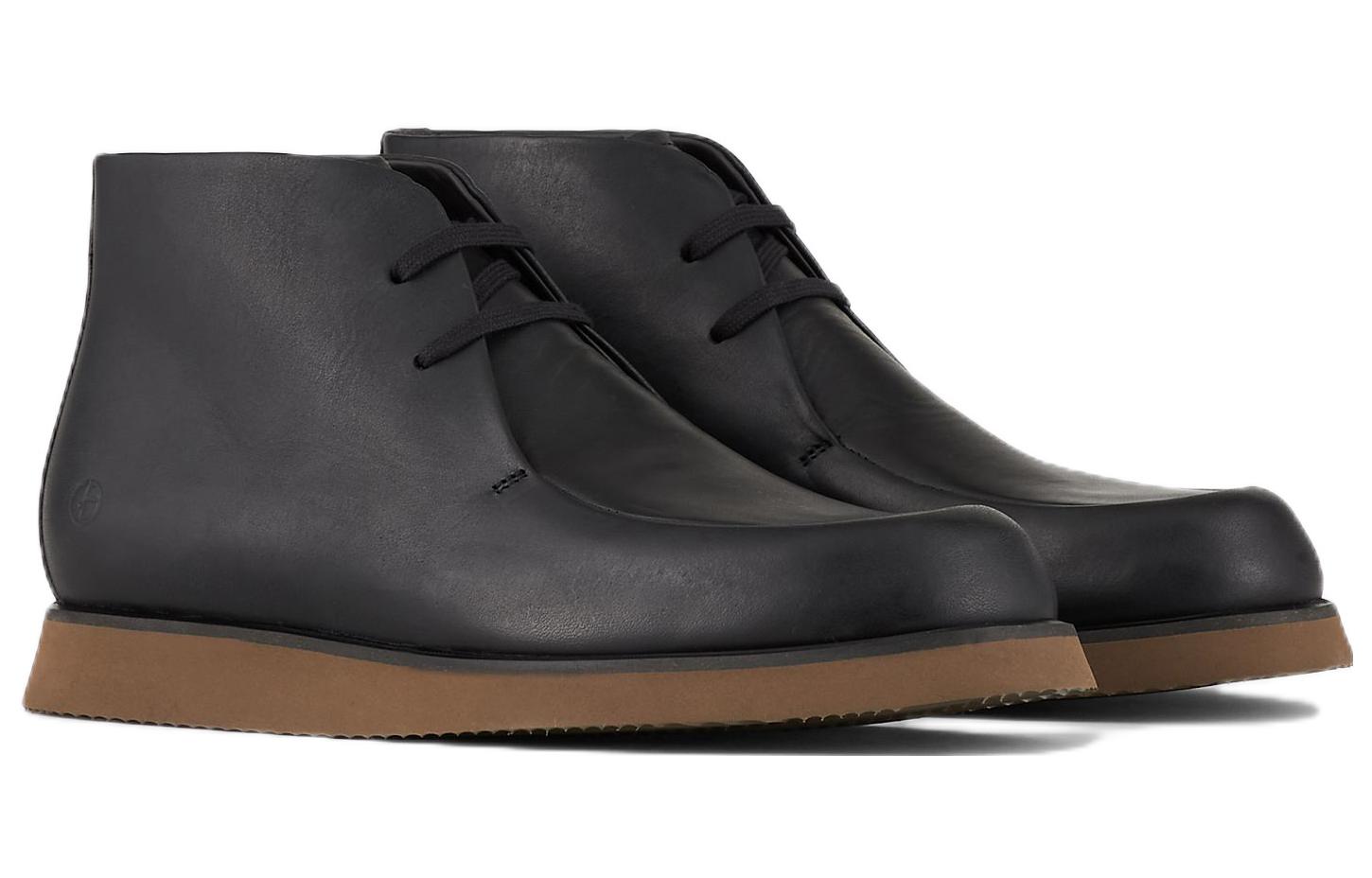 Shop Emporio Armani Leather Ankle Boot 'Black Drawstring Round Toe' X2M344XF642100002