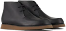 Shop Emporio Armani Leather Ankle Boot 'Black Drawstring Round Toe' X2M344XF642100002