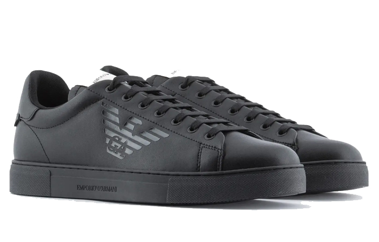 Lookbook Emporio Armani Kulit Hitam 'Logo Elang Mengkilap' X4X554XF66300553