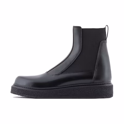 Emporio Armani Leather Chelsea Boots 'Black'