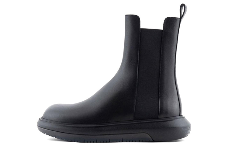 Buy エンポリオアルマーニ レザーチェルシーブーツ (黒) X4Z128XF74900002