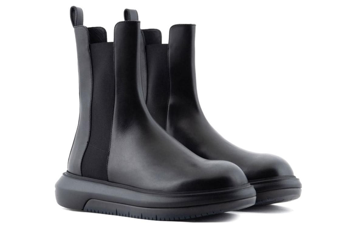Emporio Armani Leather Chelsea Boots 'Black' 圖 3