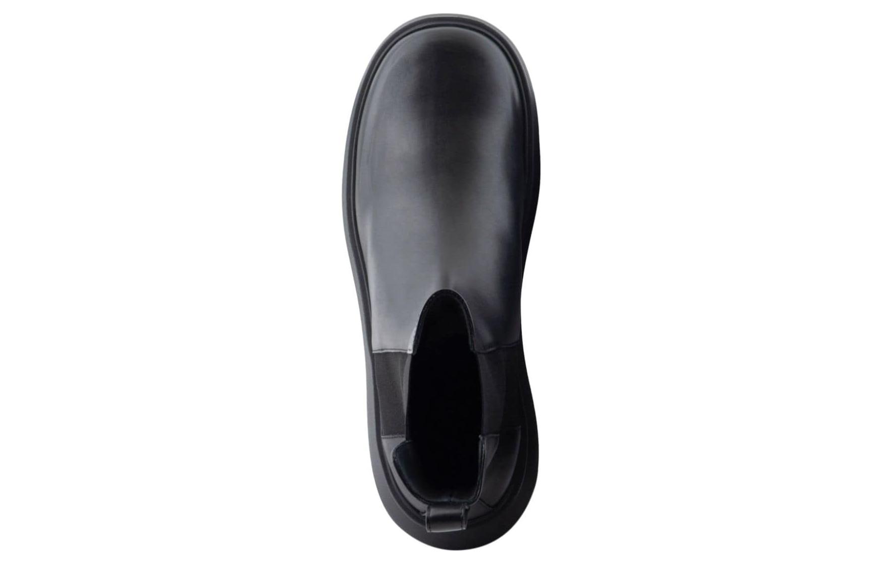 Emporio Armani Leather Chelsea Boots 'Black' 圖 4