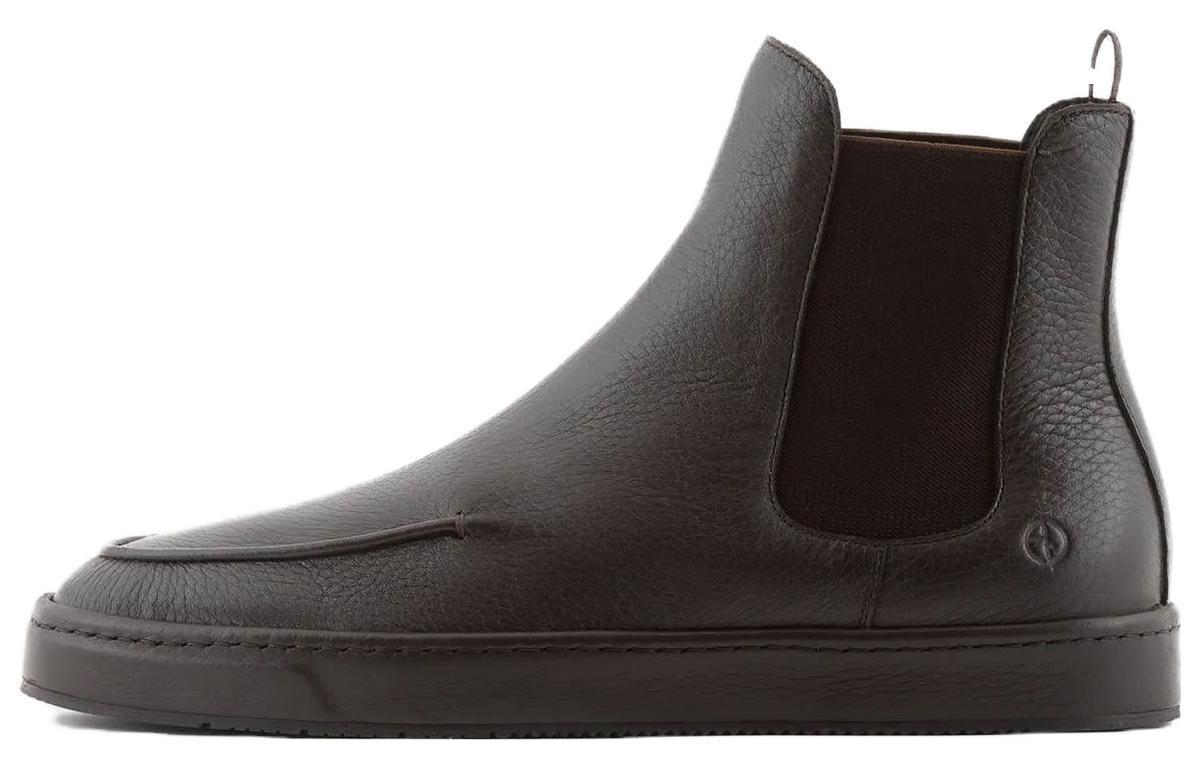 Emporio Armani Leather Chelsea Boots 'Brown'